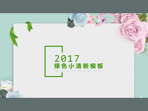 Little girl selling flowers personal work report green small fresh ppt template