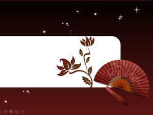 Origami fan vines Chinese elements simple style ppt template