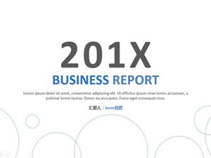 Thin line circle creative flat big picture layout simple business report ppt template