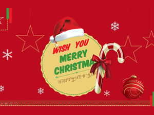 Flat exquisite cartoon red festive christmas ppt template
