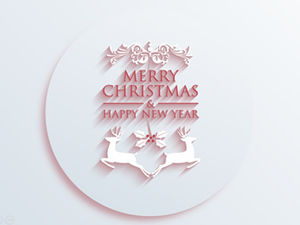 Long shadow three-dimensional element noble and elegant christmas ppt template