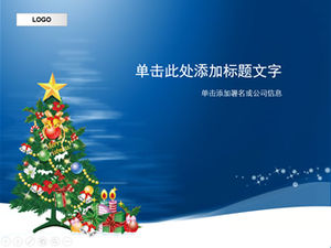 Pohon natal yang indah, hadiah natal, template ppt natal biru