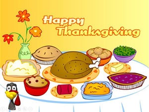 Modèle ppt de dessin animé joyeux Thanksgiving Thanksgiving