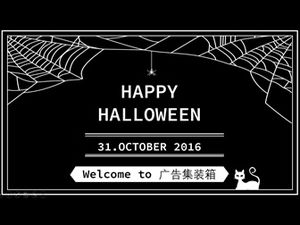 HAPPY HALLOWEEN modello ppt di Halloween di corrispondenza dei colori in bianco e nero