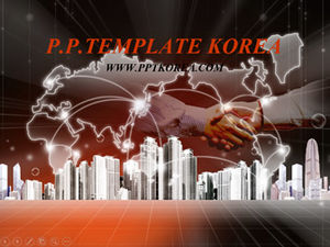 Modèle PPT d'affaires texturé de coopération commerciale mondiale