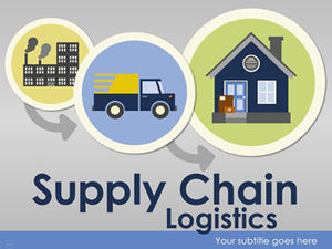 Logistics industry year-end work summary flat cartoon ppt template