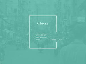 "Little Citizen" -cyan minimalista stile dell'interfaccia utente squisito piccolo modello ppt fresco