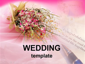 結婚式のテーマのシンプルなpptテンプレートの2つのセット