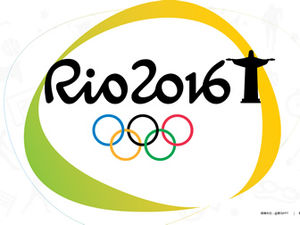 Modelo de ppt plano dos Jogos Olímpicos do Rio em desenho simples colorido