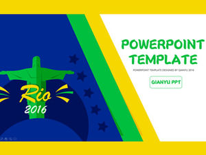 Template ppt tema Olimpiade Rio 2016 yang sederhana dan segar