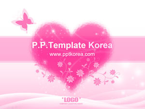 Beautiful sparkling love warm pink Tanabata Valentine's Day ppt template