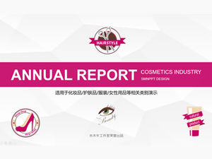 Modello di ppt moda rosa rapporto di analisi di mercato dei cosmetici di bellezza