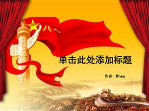 Huabiao, banner, sipario che celebra il modello ppt del 1 ° agosto per la Giornata dell'esercito