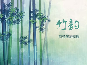 Estate rinfrescante e bella rima di bambù modello di presentazione del rapporto di riepilogo aziendale dinamico ppt