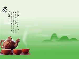 Qinxin elegancki zapach herbaty Chiński styl szablon ppt herbaty kultury