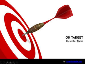 The dart hits the bullseye-a business work report ppt template that symbolizes achievement