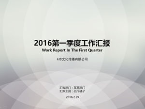 Translucent shape creative ios style first quarter work report ppt template