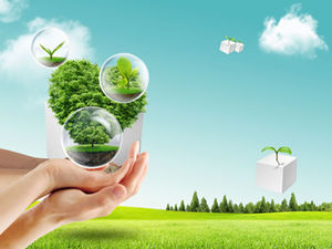 Breathe freely, green homeland-environmental protection theme ppt background image