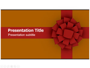Gift box packaging cover simple gift knot ppt template