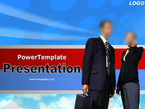 Laki-laki dan perempuan karakter bisnis template ppt bisnis merah dan biru khusyuk