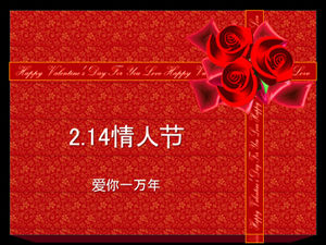 Rose bow 2.14 template ppt hari valentine