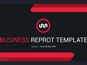 Red and black business simple atmosphere year-end work summary ppt template