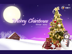 Merry Christmas dynamic music greeting card ppt template