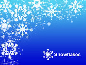 Template ppt latar belakang biru kepingan salju yang indah