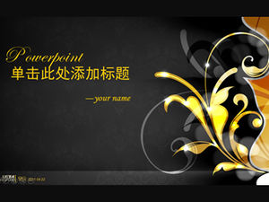Golden lace noble atmosphere simple ppt template