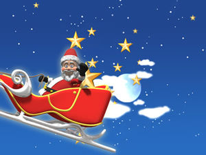 Santa wita-ładny szablon boże narodzenie ppt kreskówka