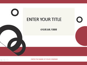 Red, black and gray simple and generous business ppt template