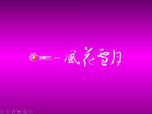 奉化雪月紫色貴族風簡約動畫中秋節ppt模板