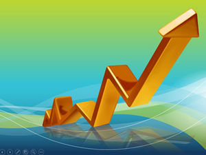 Flecha de tendencia ascendente: una plantilla ppt de varios gráficos adecuada para el informe de ventas