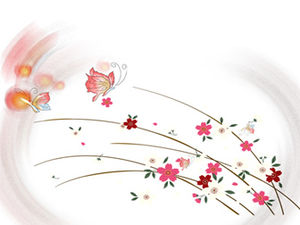 Mariposa jugar flor plantilla ppt de dibujos animados vector elegante y fresco