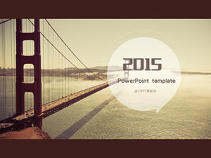 Business atmosphere strong coffee color 2015 mid-simple work summary ppt template