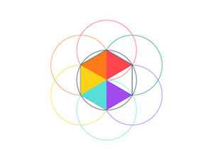 彩色六邊形創意簡單業務演示文稿報告PPT模板