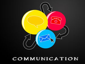 SMS telefon poczta nowoczesny przemysł komunikacji kolorowy szablon ppt