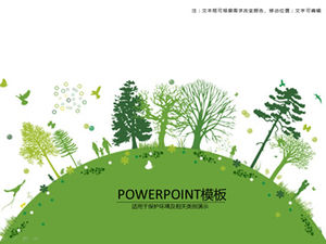 Earth and our common beautiful home-environmental protection green theme ppt template