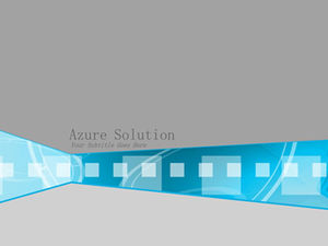 Modèle de ppt entreprise atmosphère grise bleue créative carrée translucide en trois dimensions