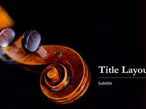 Cello head close-up noble style music theme ppt template