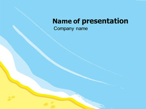 Summer beach vector ppt template
