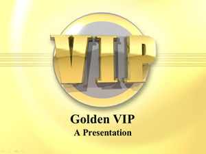 Dynamiczne trójwymiarowe oznakowanie czcionki VIP złoty prosty szablon biznesowy ppt