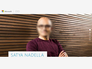 Microsoft CEO Satya Nadella 모방 웹 사이트 스타일은 키가 크고 개인 프로필 PPT 애니메이션 버전입니다.