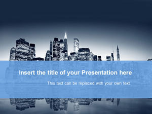 Business office building atmospheric classic blue simple ppt template