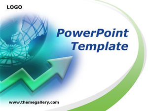 Globe upward arrow Template ppt bisnis gaya Eropa dan Amerika