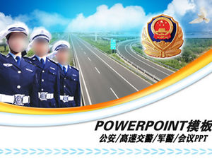 Eine ppt-Vorlage, die für Arbeitsberichte und Konferenzreden der Verkehrspolizei geeignet ist