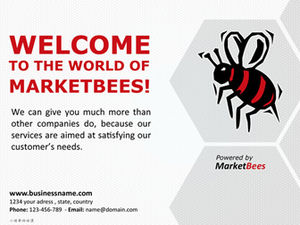 Element de albină Șablon ppt pentru afaceri internaționale în stil european și american
