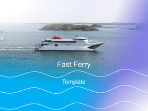 Viajando para a pequena ilha de barco de alta velocidade - modelo de ppt de turismo da ilha Kasuga