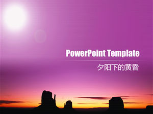Beautiful sunset purple tone ppt background template