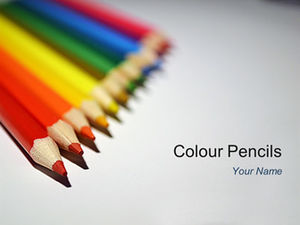 Modèle ppt européen et américain de style simple crayon de couleur